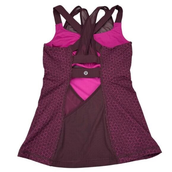 Lululemon Ready, Set, Sweat Tank In Star Pixel Raspberry Bordeaux Drama Size 4 - Picture 6 of 9
